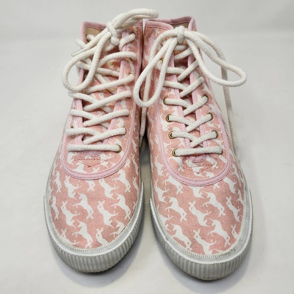 Startas Pink Canvas Unicorn Print High Top Fashion Sneakers Womens 41 US 9 Laces - Picture 2 of 9
